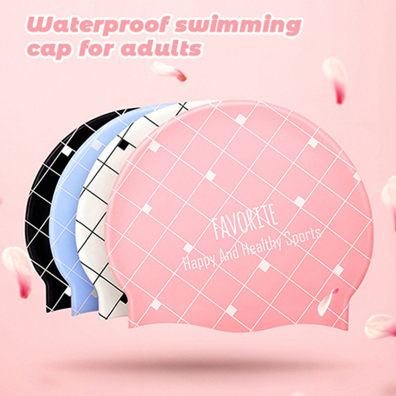 Szilikon úszósapka női fülvédő hosszú haj vízálló felnőtt úszósapka termálfürdő színes úszómedence sapka YS-BUY