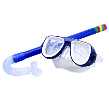 Детска маска за гмуркане, гмуркане с шнорхел, плуване, напълно сух шнорхел и маска, стъклени лещи от PVC 4 цвята, детски очила за гмуркане, нови