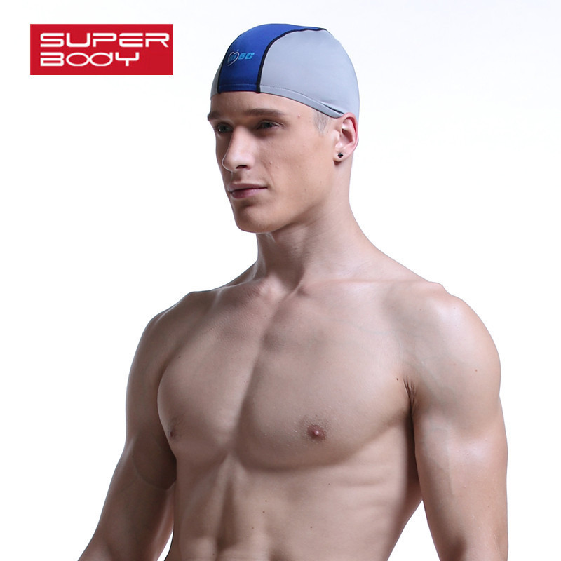 Șapcă de înot pentru bărbați Superbody Brand, șapcă de înot rezistentă la apă, contractată pentru urechi, șepci confortabile