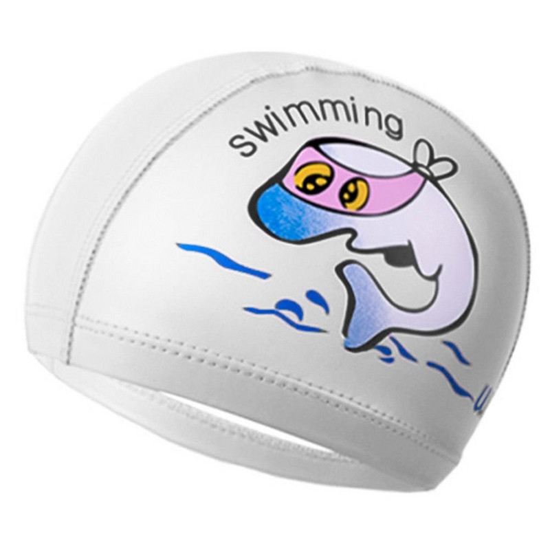 Įkaitusios ausys, klostuotos Laisvas dydis Animacinis spausdintas elastinis nailono turbanas baseino kepuraitės ilgi plaukai, apsaugantys vaikus, plaukimo kepuraitė