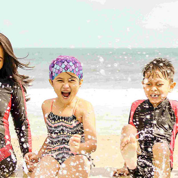 Αδιάβροχα σκουφάκια κολύμβησης Ευέλικτο καπέλο κολύμβησης Nylon καπέλο κολύμβησης για κορίτσια Καπέλα κολύμβησης Παιδικό καπέλο κολύμβησης