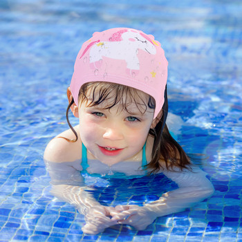 3 τεμ. Διακοσμημένα αξεσουάρ Παιδικά σκουφάκια μπάνιου Καπέλα ντους Σγουρά μαλλιά Καπέλα κολύμβησης σιλικόνης Ψηφιακή εκτύπωση