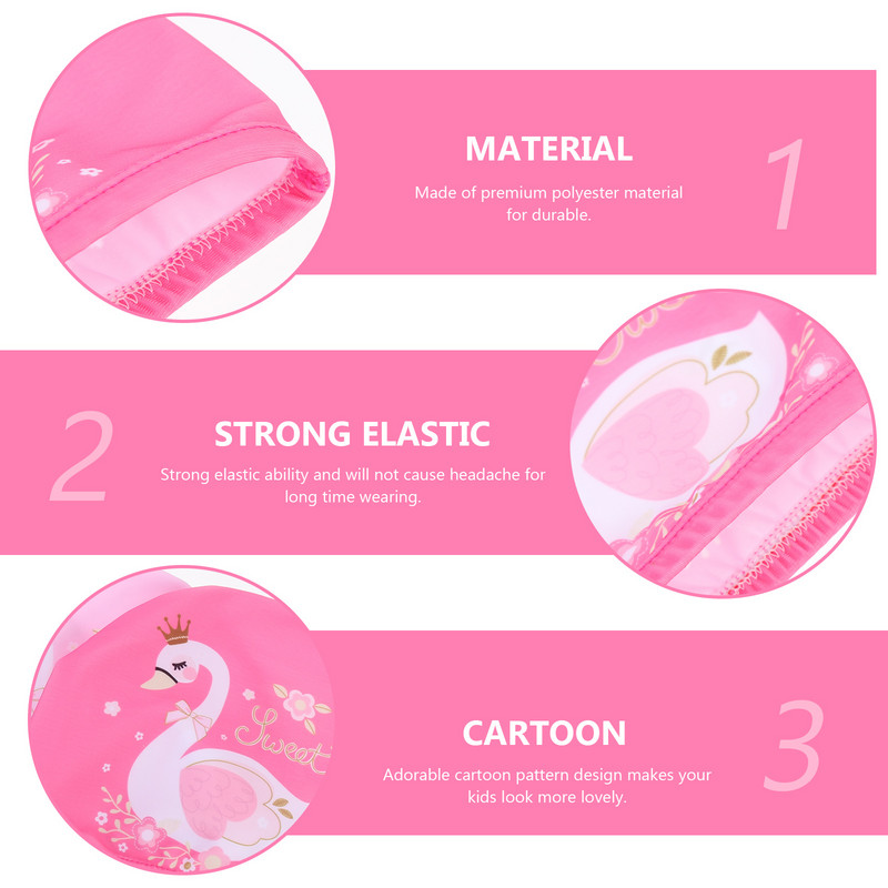 3 db Díszített Kiegészítők Fürdősapka Gyerek zuhanysapka Göndör haj Motorháztető Szilikon Úszósapka Digitális nyomtatás