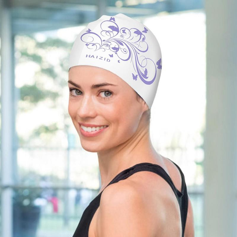 Swim S For Women Úszás Vastag úszás hosszú hajhoz Nyomtatott kivitel Magas rugalmasságú vastag úszás hosszú hajhoz Rövid haj