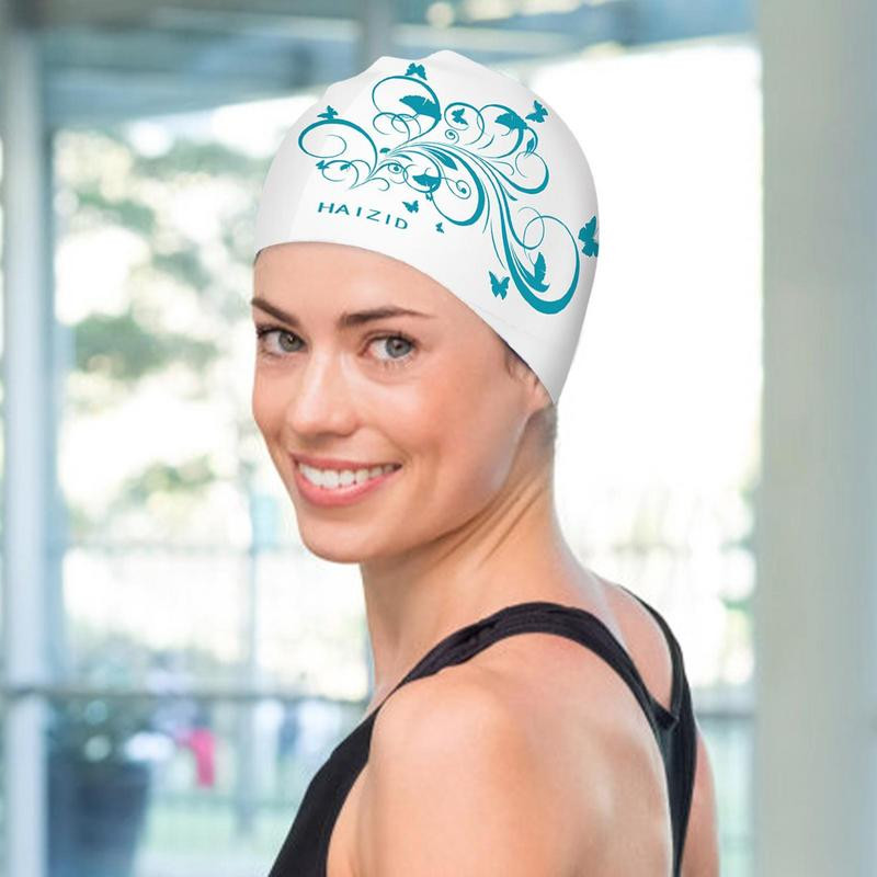 Swim S For Women Úszás Vastag úszás hosszú hajhoz Nyomtatott kivitel Magas rugalmasságú vastag úszás hosszú hajhoz Rövid haj