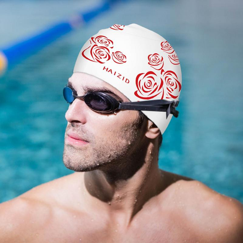 Swim S For Women Úszás Vastag úszás hosszú hajhoz Nyomtatott kivitel Magas rugalmasságú vastag úszás hosszú hajhoz Rövid haj