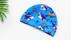 Nyomtatott úszósapka textil fejfedő gyermekkényelmes fülvédők, fiúk és lányok meleg tavaszi sportfelszerelések gyerekeknek
