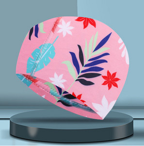 Nyomtatott úszósapka textil fejfedő gyermekkényelmes fülvédők, fiúk és lányok meleg tavaszi sportfelszerelések gyerekeknek