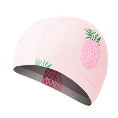 Nyomtatott úszósapka textil fejfedő gyermekkényelmes fülvédők, fiúk és lányok meleg tavaszi sportfelszerelések gyerekeknek