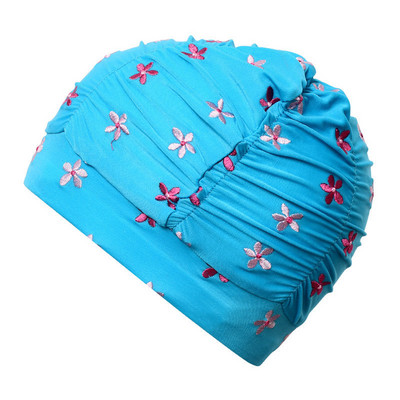 Nyomtatott úszósapka textil fejfedő gyermekkényelmes fülvédők, fiúk és lányok meleg tavaszi sportfelszerelések gyerekeknek