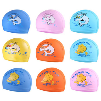 Mosodo Детска шапка за плуване Момчета Момичета Анимационни еластични шапки за плуване Детски детски плувен басейн Шапка за гмуркане Младежки бански костюми