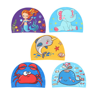 5 ΤΕΜ. Σκουπάκια κολύμβησης Cute Kids Swim Hair Cap Swimming Cap κάλυμμα αυτιού για νήπιο Swim Caps Παιδικό καπέλο κολύμβησης Παιδί