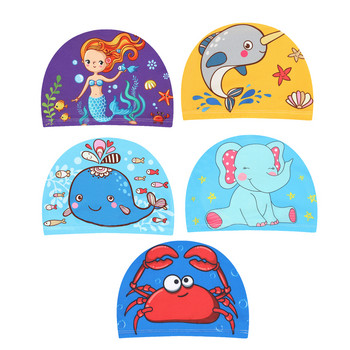 5 ΤΕΜ. Σκουπάκια κολύμβησης Cute Kids Swim Hair Cap Swimming Cap κάλυμμα αυτιού για νήπιο Swim Caps Παιδικό καπέλο κολύμβησης Παιδί