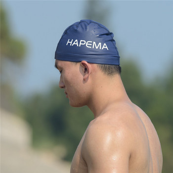 Нова водоустойчива шапка за плуване Модни мъжки едноцветни шапки за плуване на плажа от висок клас