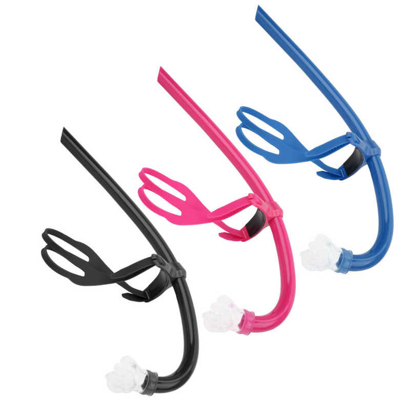 Plaukimo priekinis kvėpavimo vamzdelis su silikoniniu kandikliu Plaukimo treniruočių kvėpavimo įranga Plaukimo vamzdelis su vamzdeliu su kandikliu