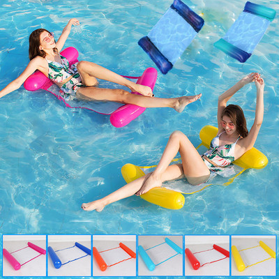 2023 Нов воден хамак с реклайнер Надуваем плаващ плувен матрак Морски плувен пръстен Басейн Парти играчка Легло за плуване