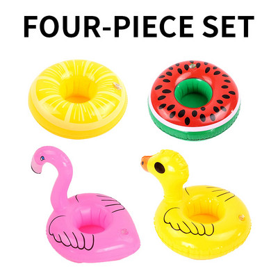 Flamingo Duck Fruit Animal Pripučiamas padėkliukas permatomas blizgučiais vandens gėrimų puodelio laikiklis