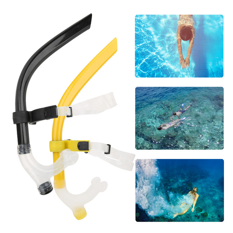 Silikoonist täiskuiv eesmine snorgeltoru fikseeritud klapiga veealune hingamistoru ujumispraktikaks sukeldumiseks
