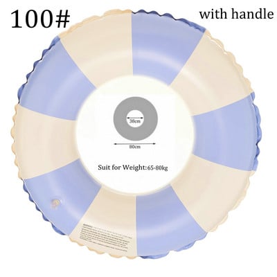 Täispuhutavad ujumistorud, paksendatud suvise triibuga basseini ujukid, torud väljas rand, laste ujumisrõngas, pidu veespordi mänguasjad