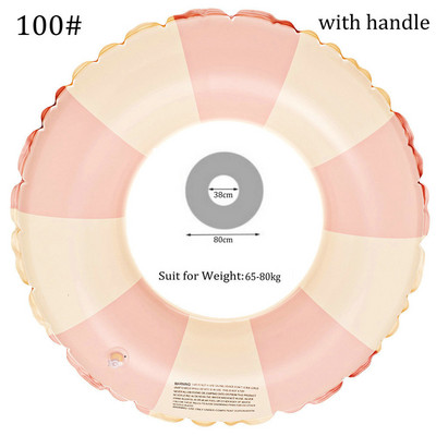 Täispuhutavad ujumistorud, paksendatud suvise triibuga basseini ujukid, torud väljas rand, laste ujumisrõngas, pidu veespordi mänguasjad