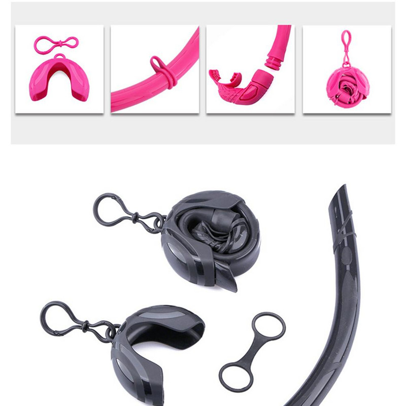 Silikoonist snorkeltoru koos hoiuümbrisega Professionaalne kaasaskantav kokkupandav kokkurullitav märgsukeldumissnorkeltoru allalaadimine