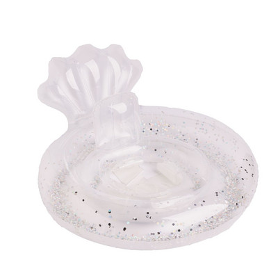 Felfújható baba úszógyűrű háttámlával átlátszó flitteres medence vízcső gyerekeknek úszóüléses úszókör nyári medencejátékok