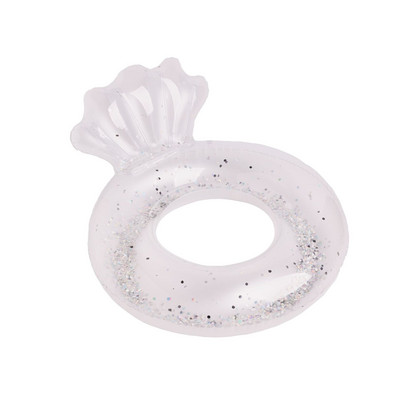 Felfújható baba úszógyűrű háttámlával átlátszó flitteres medence vízcső gyerekeknek úszóüléses úszókör nyári medencejátékok