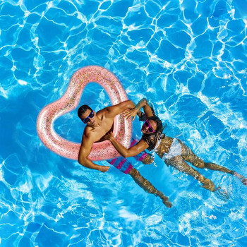 Гигантска надуваема плувка за възрастни Играчки за парти в басейна Шезлонги във формата на сърце Надуваеми тръби за басейн Забавно парти на плажа