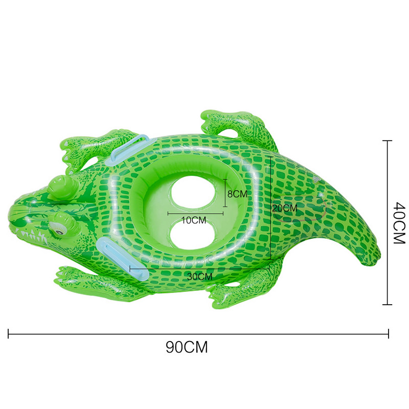 Inel de înot gonflabil Float de piscină Inel de plutire pentru copii Jucărie drăguță pentru copii copii Inel de înot cerc de crocodil cu cotieră