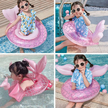 Παιδικό φουσκωτό δαχτυλίδι κολύμβησης γοργόνας Πλωτό κρεβάτι Swim Circle Baby Seat Swimming Pool Summer Pool Party