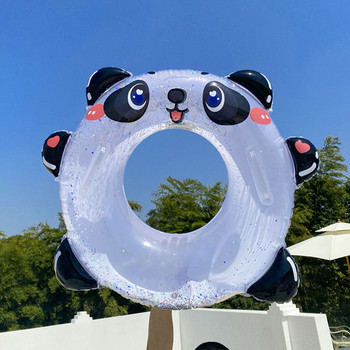 Φουσκωτός σωλήνας κολύμβησης πισίνας Cute Panda Διαφανές δαχτυλίδι κολύμβησης με λαβή για Παιδικά Παχύ νερό Διασκεδαστικό παιχνίδι κολύμβησης Γύροι Νέο