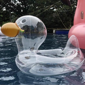 Сладко прозрачно пате Плувен пръстен за деца Детска надуваема бебешка баня Плувен кръг Плуващ пръстен за седалка Играчки за плувен басейн