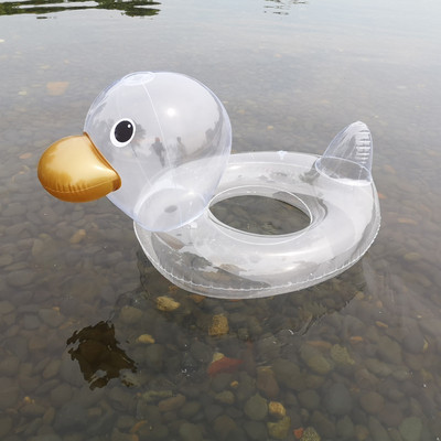 Aranyos átlátszó kacsa úszógyűrű gyerekeknek gyerekeknek felfújható baba fürdő úszó kör úszó gyűrű úszómedence játékok