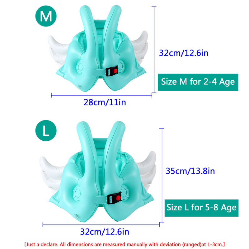 2022-es új Angel Wing úszómellény 2-8 éves fiúknak, lányoknak, gyermekeknek vastagított PVC sodródó mentőmellény, úszó úszó játékok