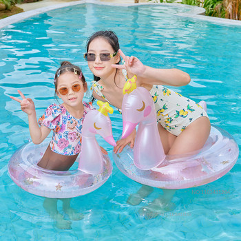 Ново бебе Rainbow пайети Плувен пръстен Pool Float Baby Adult Water Play Tube Float Seat Swim Circle Надуваем басейн Играчка за парти