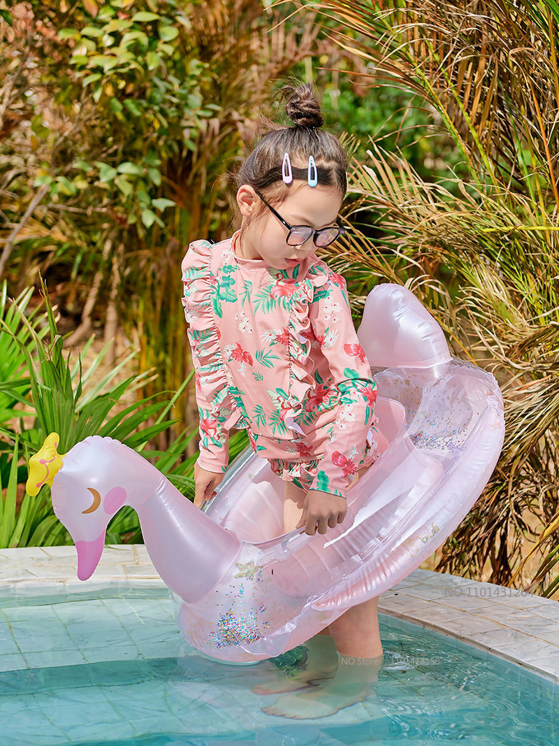 Új baba szivárványos flitteres úszógyűrű medence úszó baba felnőtt vízi játék cső úszó ülés úszókör felfújható medence parti játék