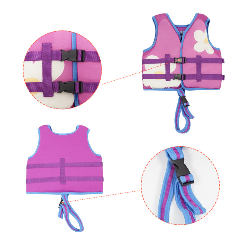 Megartico ljubičasti sigurnosni prsluk s cvjetnim uzorkom za djecu Plutajući prsluk za bebe Jakna za spašavanje Kajak Bazen Dodaci za surfanje na plaži