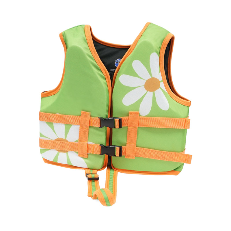 Megartico 2-6-aastane laste ujumisvest Roheline lilleprinteriga päästevest lapsele Tõmblukuga kaasaskantav beebi ujuvvest