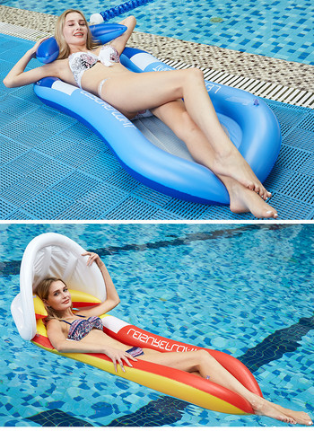 Φουσκωτό κολυμβητικό πλωτό κρεβάτι αιώρα πισίνας Σαλόνι κρεβάτι καρέκλα καλοκαιρινό Float αιώρα πισίνας με αφαιρούμενο σκίαστρο