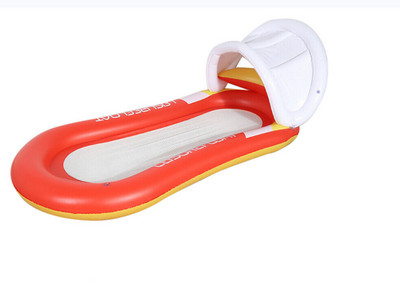 Ujumine Täispuhutav ujuv vesivoodi võrkkiik Basseini lounge voodi tool Summer Float Pool Lounge võrkkiik koos eemaldatava päikesevarjuga