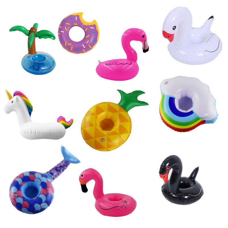 Suport gonflabil pentru pahare Flamingo, 10 buc. Suport pentru băuturi pentru piscină, jucării pentru piscină, unicorn, gogoașă, jucărie plutitoare, accesorii pentru petreceri