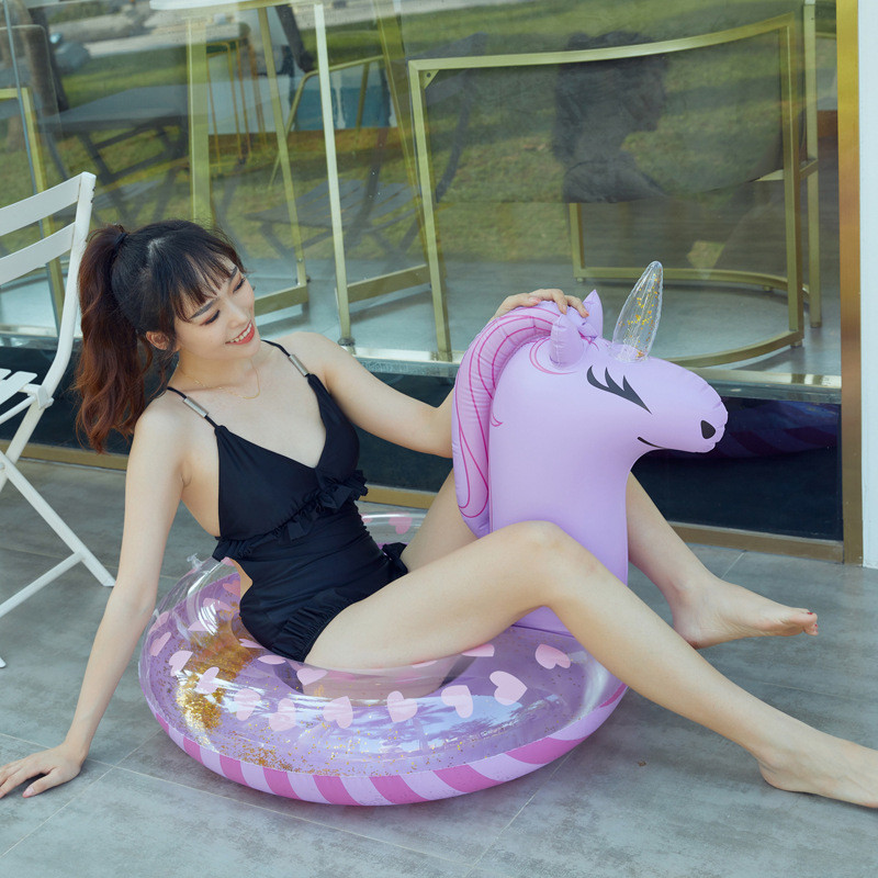 Sequins Unicorn ujumisrõngas täispuhutav ujumisring Ükssarvik ujumisrõngas veealune ujuv rõngas vikerkaar hobusering mänguasi