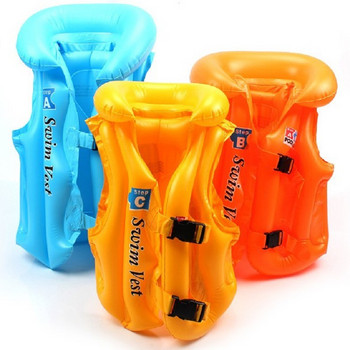 Thicken Екологична PVC надуваема спасителна жилетка за деца Плавателна жилетка Детски спасителни жилетки за плуване Рафтинг Водна безопасност