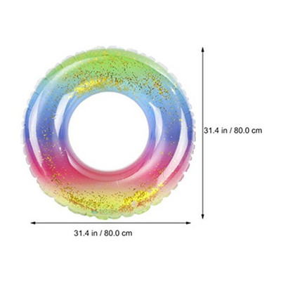 DZQ Rainbow ujumisring täispuhutav PVC kummist rõngas basseinile lastele täiskasvanute basseini ujuv iste suvised rannapeo mänguasjad