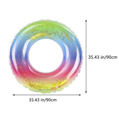 DZQ Rainbow ujumisring täispuhutav PVC kummist rõngas basseinile lastele täiskasvanute basseini ujuv iste suvised rannapeo mänguasjad
