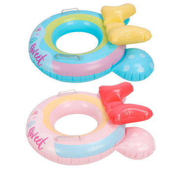 Плувен пръстен Преносим двойна дръжка Безопасна мека плувка за басейн Гъвкава Прекрасна за деца за плажно парти