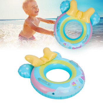 Плувен пръстен Преносим двойна дръжка Безопасна мека плувка за басейн Гъвкава Прекрасна за деца за плажно парти