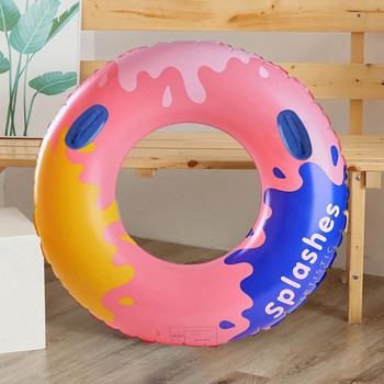 Μπλοκ μοτίβο κολύμβησης Κύκλος χοντρό PVC Παιδιά για ενήλικες επιπλωμένο δαχτυλίδι Celebrity Ins Style Water Play Δαχτυλίδι κολύμβησης για το καλοκαιρινό θαλασσινό πάρτι