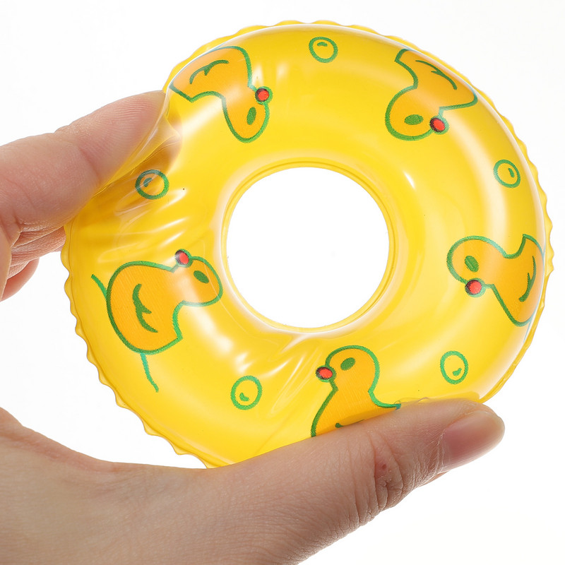 15 tk Mini maja ujumisrõngad Kodu sisekujundus Pisike ujumisrõngas Töölaua sisekujundus Mini ujumisrõngas Little Yellow Duck Mini basseiniujuk