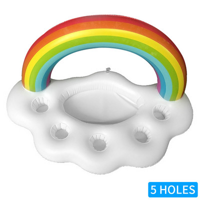 Uus Rainbow Cloud Cupi hoidik Täispuhutav Basseini bassein Ujuv Õllelaud Joogijahuti Laud Baarialus Ranna ujumisrõngas Suvebassein